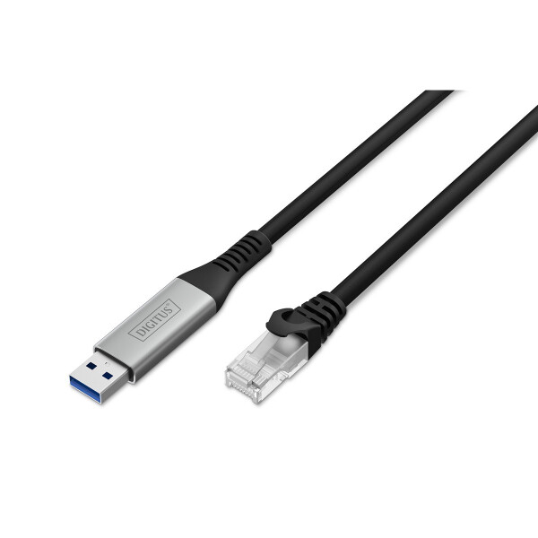 DIGITUS - AK-300600-020-S - USB-A - RJ45 CAT 6A S/FTP Kabel, 1 Gbit/s, 2m