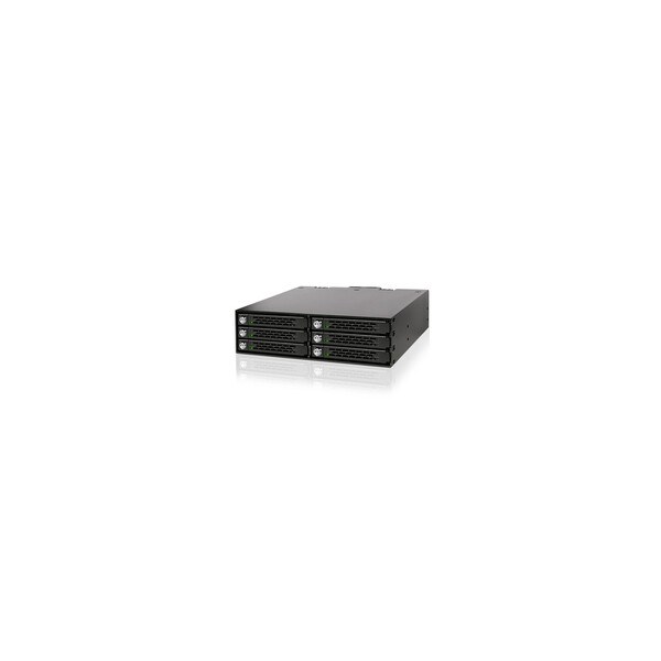 Icy Dock MB996SK-6SB - Schwarz - Metall - 9.5 mm - 1 Lüfter - 4 cm - 12 Gbit/s
