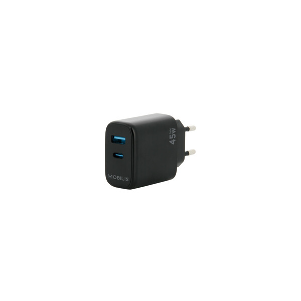 Mobilis Wall Charger - 45W - 1 USB A+ 1 C - GaN