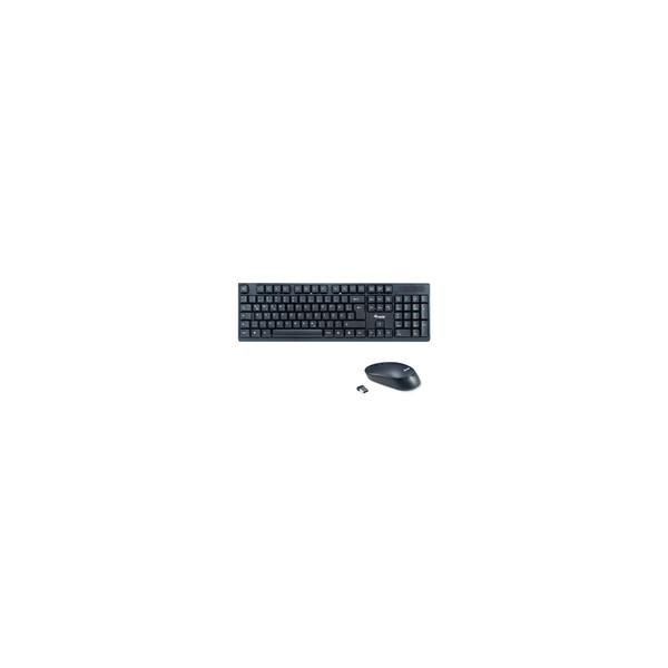 Equip Kabelloses Tastatur- und Mausset - DE Layout (QWERTZ) - Volle Größe (100%) - Kabellos - RF Wireless - QWERTZ - Schwarz - Maus enthalten