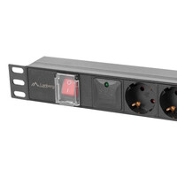 Lanberg LISTWA ZASILAJCA RACK PDU 19" LANBERG 1U 16A 5X SCHUKO 2M CZARNA C14