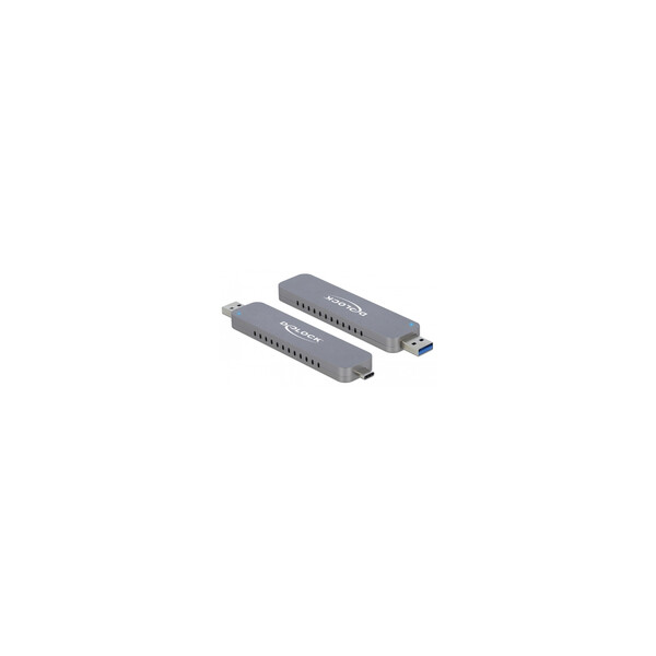Delock 42616 - SSD-Gehäuse - M.2 - M.2 - 10 Gbit/s - USB Anschluss - Silber