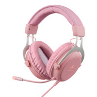 Deltaco Headset Gaming Stereo Klinke LED pink - Headset - 20 KHz