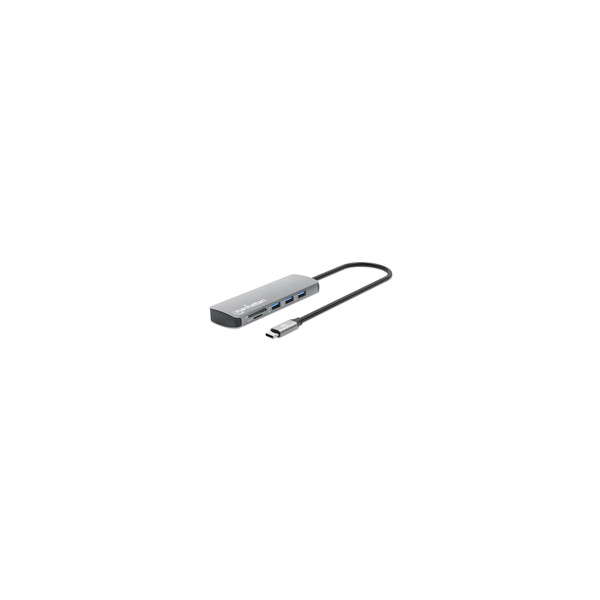 Manhattan USB-C PD auf HDMI 9-in-1 4K Dockingstation grau
