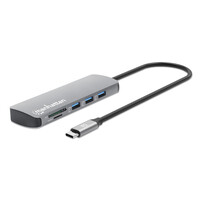 Manhattan USB-C PD auf HDMI 9-in-1 4K Dockingstation grau