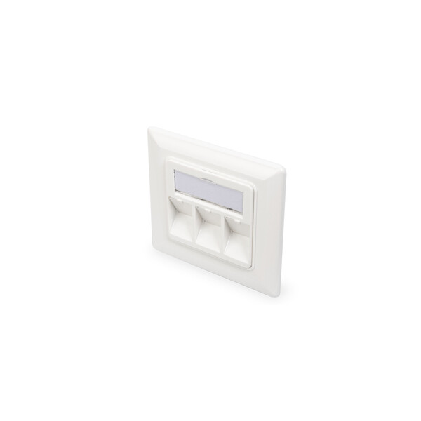 DIGITUS Leerdose für Keystone Module, Rahmen 80x80 mm + Zentralplatte 50x50 mm