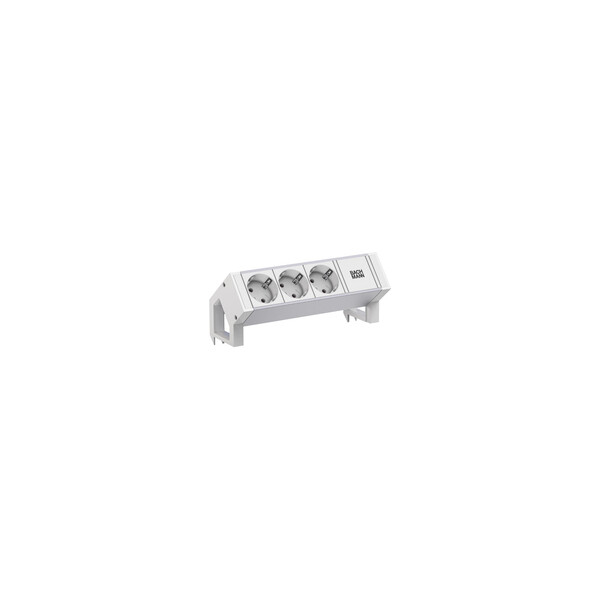 Bachmann Desk2 ALU white 3xCEE7/3 GST18 RAL9010 - Steckdosenleiste