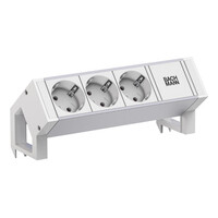Bachmann Desk2 ALU white 3xCEE7/3 GST18 RAL9010 - Steckdosenleiste