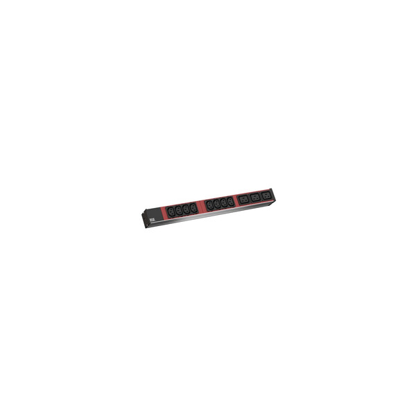 Bachmann 800.2332 - Standard - 1U - Aluminium - Schwarz - Rot - 11 AC-Ausgänge - C13-Koppler - C19-Koppler