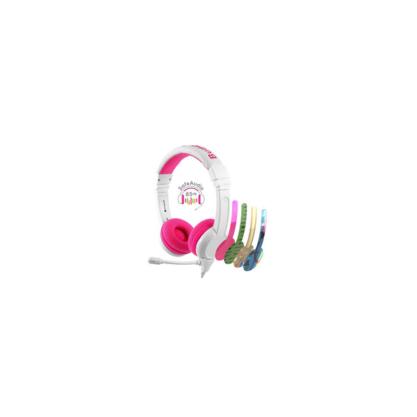BuddyPhones School+ - Verkabelt - Anrufe/Musik - 20 - 20000 Hz - Kopfhörer - Pink - Weiß