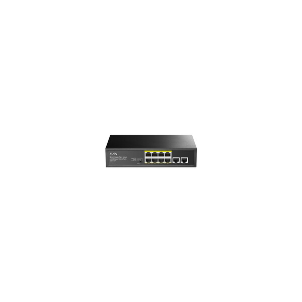 CUDY PoE+ Switch with 2 Uplink Ports 120W GS1010P - - 1 - Switch - 20 Gbps