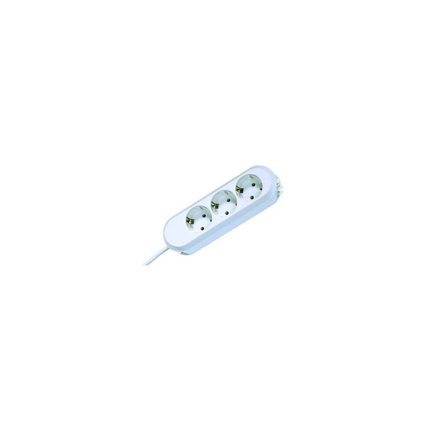 Bachmann 3x Schuko H05VV-F 3G 1.50mm² 16A/3680W 5m - 5 m - Kunststoff - Weiß - 3 AC-Ausgänge - 3680 W - 16 A