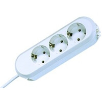 Bachmann 3x Schuko H05VV-F 3G 1.50mm² 16A/3680W 5m - 5 m - Kunststoff - Weiß - 3 AC-Ausgänge - 3680 W - 16 A