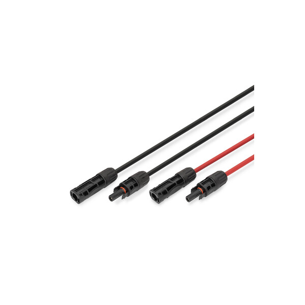 DIGITUS Solarkabel Verlängerung 5m, 6mm², MC4-Anschluss, PV-Kabel 1500V DC, UV-beständig & wetterfest, 2 Kabel, 1x Schwarz, 1x Rot