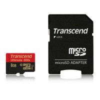 Transcend Ultimate - Flash-Speicherkarte ( microSDHC/SD-Adapter inbegriffen ) - 8 GB