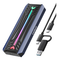 Inateck RGB M.2 NVMe SATA SSD Gehäuse USB 3.2 - Barcode-Scanner