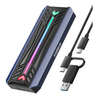 Inateck RGB M.2 NVMe SATA SSD Gehäuse USB 3.2 -...
