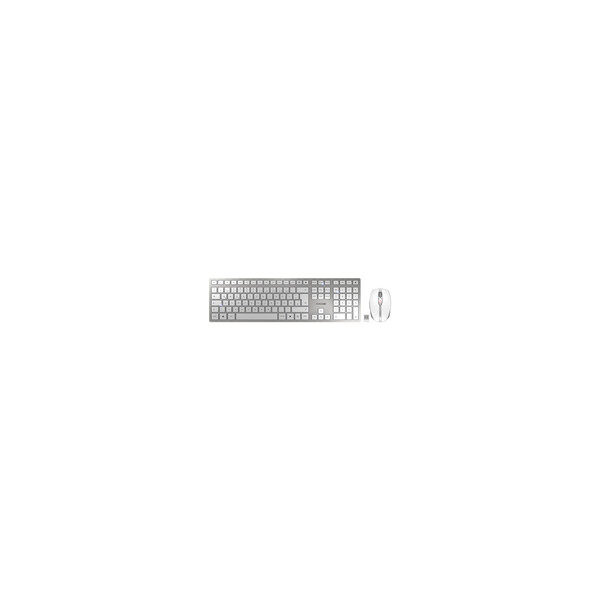 Cherry DW 9100 SLIM - Kabellos - RF Wireless + Bluetooth - QWERTZ - Silber - Maus enthalten