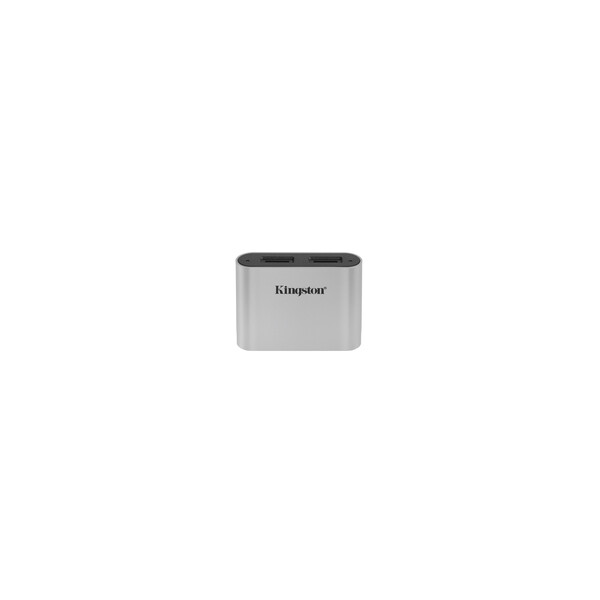 Kingston USB 3.2 Gen1 Workflow Dual-Slot microSDHC/SDXC UHS-II Speicherkartenlesegerät mit 2 Steckplätzen - MicroSD (TransFlash) - MicroSDHC - MicroSDXC - Schwarz - Silber - China - Windows 10 - Windows 10 Education - Windows 10 Education x64 - Windows 10
