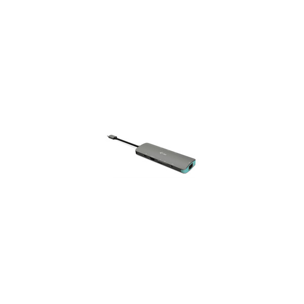 i-tec Metal USB-C Nano Docking Station 4K HDMI LAN + Power Delivery 100 W - Kabelgebunden - USB 3.2 Gen 1 (3.1 Gen 1) Type-C - 100 W - 10,100,1000 Mbit/s - Silber - Türkis - MicroSD (TransFlash) - SD