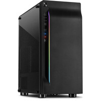 Inter-Tech A-3411 Creek - Tower - PC - Schwarz - ATX - ITX - micro ATX - Blau - Grün - Rot - Vorderseite