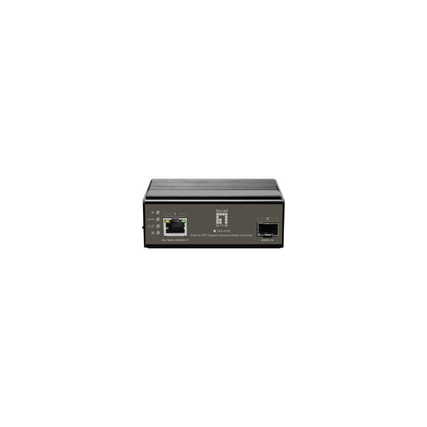 LevelOne IGC-0102 - 1000 Mbit/s - IEEE 802.3 - IEEE 802.3ab - IEEE 802.3u - IEEE 802.3z - SFP - Kabelgebunden - Aktivität - Alarm - Link - Leistung - Schwarz