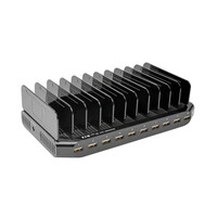 Tripp U280-010-ST-CEE 10-Port-USB-Ladestation mit einstellbarem Speicher - 12 V 8 A (96 W) USB-Ladegerät-Ausgang - Schuko-Netzkabel - Jede Marke - USB - Schwarz