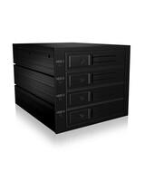 ICY BOX IB-564SSK - 3x 5,25" - Speicherlaufwerkbehälter - 2.5" - SATA - SATA II - SATA III - Serial Attached SCSI (SAS) - Schwarz - Aluminium