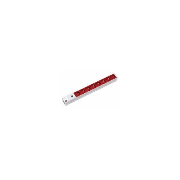 Bachmann 333.4101 - Standard - 1U - Grau - Rot - 8 AC-Ausgänge - C14-Koppler - 2 m