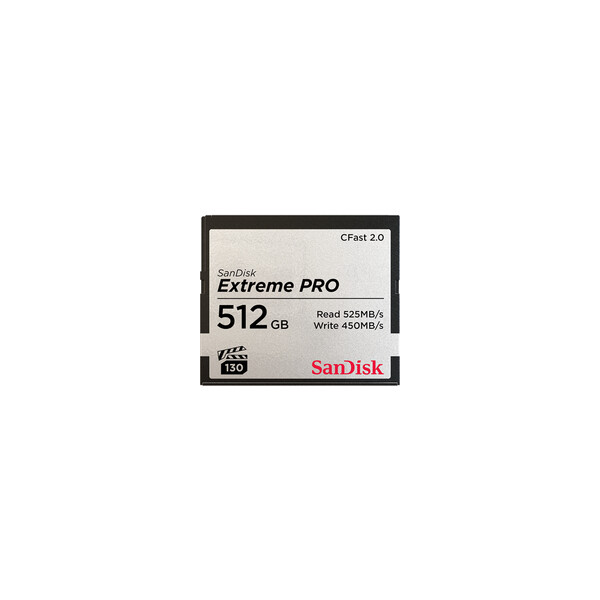 SanDisk Extreme Pro - 512 GB - CFast 2.0 - 525 MB/s - 450 MB/s - Schwarz - Grau