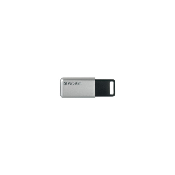 Verbatim Secure Pro - USB 3.0-Stick 64 GB - Silber - 64 GB - USB Typ-A - 3.2 Gen 1 (3.1 Gen 1) - 35 MB/s - Kappe - Schwarz - Grau