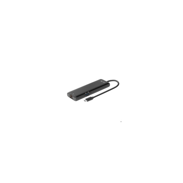 Club 3D USB Gen 1 Type-C 8-in-1 MST Dual 4K60Hz Display Travel Dock - USB 3.2 Gen 1 (3.1 Gen 1) Type-C - 100 W - 10,100,1000 Mbit/s - Schwarz - MicroSD (TransFlash) - SD - 60 Hz