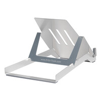 R-Go Laptop-Halterung R-Go Riser Basic - faltbarer und verstellbarer Laptopständer - Aluminium - Silber - Laptop-Ständer - Silber - Aluminium - 25,4 cm (10") - 55,9 cm (22") - 5 kg