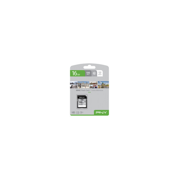 PNY Elite - 16 GB - SDHC - Klasse 10 - UHS-I - Class 1 (U1) - Schwarz