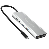 j5create JCD403-N USB4®-8K-Multi-Port-Hub - USB Typ-C - HDMI - RJ-45 - USB 3.2 Gen 2 (3.1 Gen 2) Type-A - USB 3.2 Gen 2 (3.1 Gen 2) Type-C - 10000 Mbit/s - 3840 x 2160 - 7680 x 4320 - 7680 x 4320 Pixel - Grau