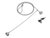 Conceptronic Doppel-Notebook-Schloss - Laptop-Kabelschloss mit 2 Schlössern - 1,5 Meter - 1,5 m - 2 Schlüssel - Silber