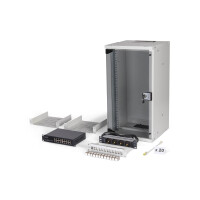 DIGITUS - DN-49104-SET - 10" Netzwerk-Set, 12HE Wandgehäuse und Zubehör, gr