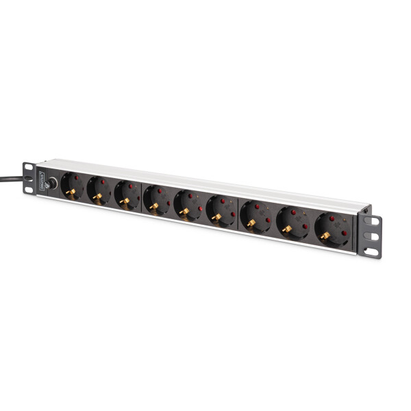 DIGITUS - DN-95437 - 1U Alu PDU,rackmount.,8x CEE 7/7 outlet,1x Stecker
