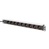 DIGITUS - DN-95437 - 1U Alu PDU,rackmount.,8x CEE 7/7 outlet,1x Stecker