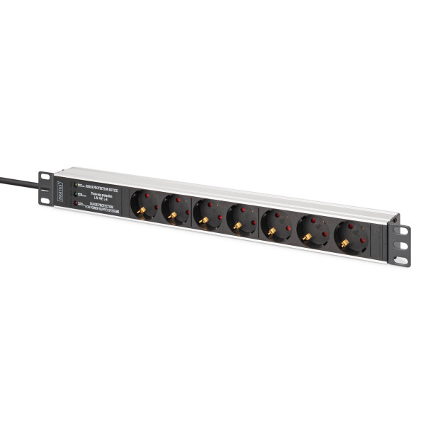 DIGITUS - DN-95441 - 1U Alu PDU, Rackmount.,6x Safety outlet,1x outlet