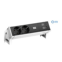 Bachmann Desk2 2xSchutzkontakt USB A&C Charger 22W - Steckdosenleiste