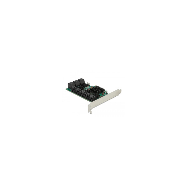 Delock 16 Port SATA PCI Express x4 Karte - PCIe - SATA - Grün - Grau - PC - 6 Gbit/s - Windows 10 - Windows 10 x64 - Windows 8.1 - Windows 8.1 x64