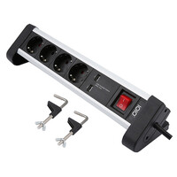 Olympia SL 2425 U - 1,5 m - 4 AC-Ausgänge - Indoor - 1,5 mm² - Schwarz - Silber - Aluminium