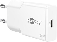 Goobay USB-C PD GaN Schnellladegerät Slim 30 W weiß