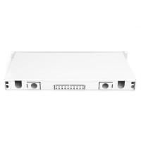 DIGITUS DN-96330/3 - LWL Spleißbox, 1HE, bestückt, 6x LC DX, OM3 inkl. Spleißkass., gefärbte Pigtails, Kupplungen