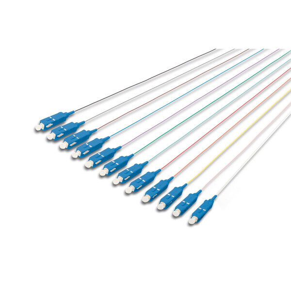 DIGITUS DK-29221-02 - LWL Pigtail-Set, 12 Stk., SC, SM OS2 09/125 µ loose buffer, Farbcode DIN IEC 304, 2 m
