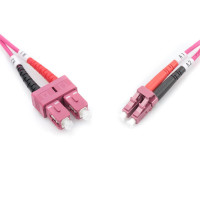 DIGITUS DK-2532-01/4 - LWL Patchkabel, Duplex, LC zu SC MM OM4 50/125 µ, 1 m