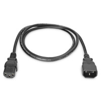 DIGITUS AK-440201-012-S - Netzverlängerungskabel, C14 - C13 St/Bu, 1.2m, H05VV-F3G 0.75qmm, sw