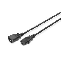 DIGITUS AK-440201-050-S - Netzverlängerungskabel, C14 - C13 St/Bu, 5.0m, H05VV-F3G 1.0qmm, sw