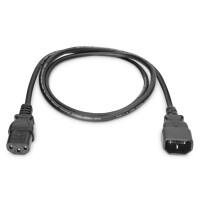 DIGITUS AK-440201-050-S - Netzverlängerungskabel, C14 - C13 St/Bu, 5.0m, H05VV-F3G 1.0qmm, sw